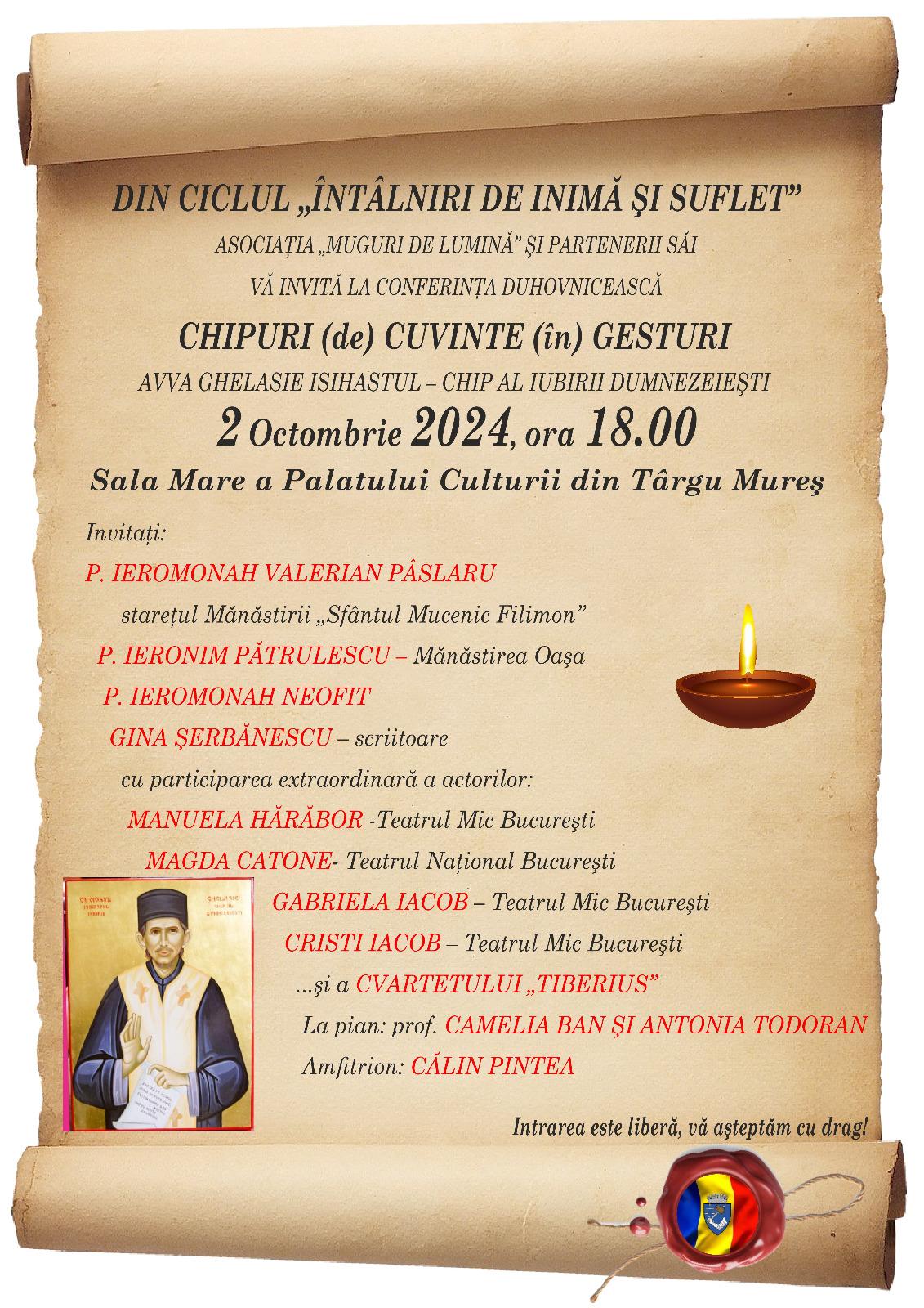 Conferință duhovnicească, invitat Părintele Valerian Pâslaru